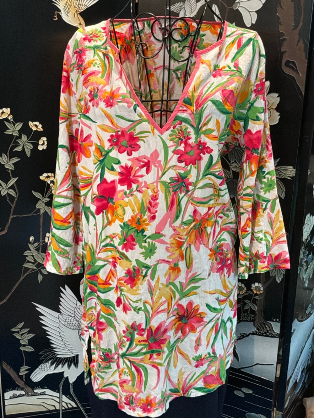 🌟 J.Crew otissue Tunic in Tropical Aloha Swim Cover-Up 🌟  Size small